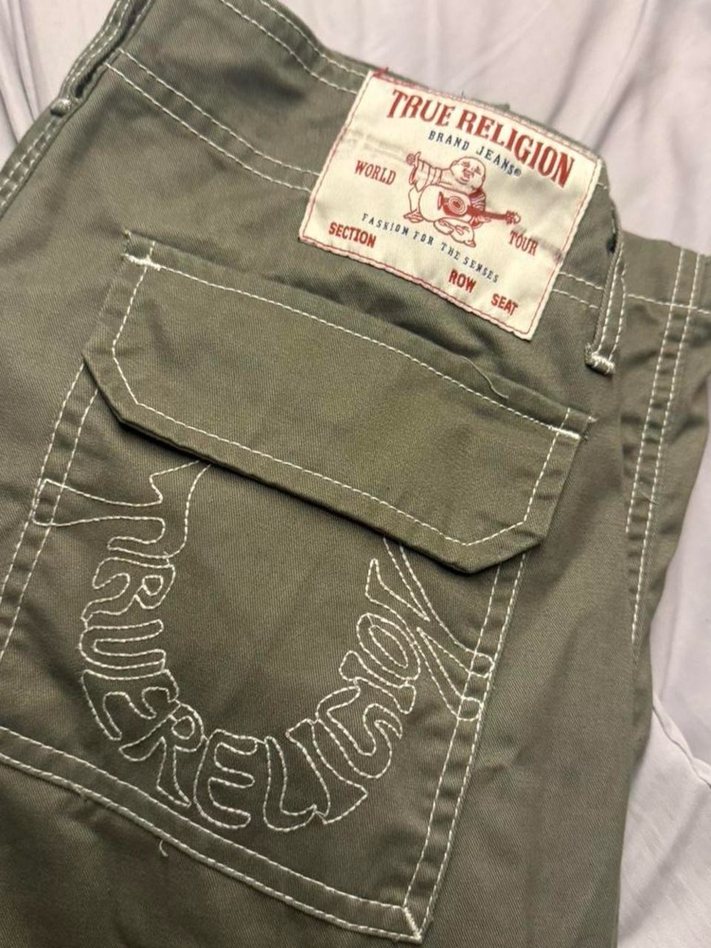 True Religion Olive Green Men's Cargo Pants